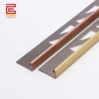 качество  Outdoor Straight Stainless Steel Tile Trim Flat Metal Edge Trim 10mm завод