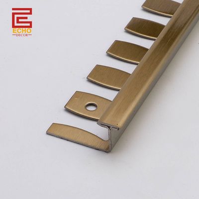 CE ISO 6mm Нержавеющая сталь плитка обрезка Металл латунная плитка к плитке пол обрезка