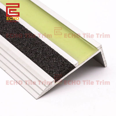 Люминесцентная L-образная алюминиевая кромка лестницы Накладка на носок лестницы