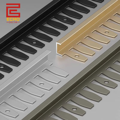 Гибкий матовый черный алюминиевый профиль для плитки